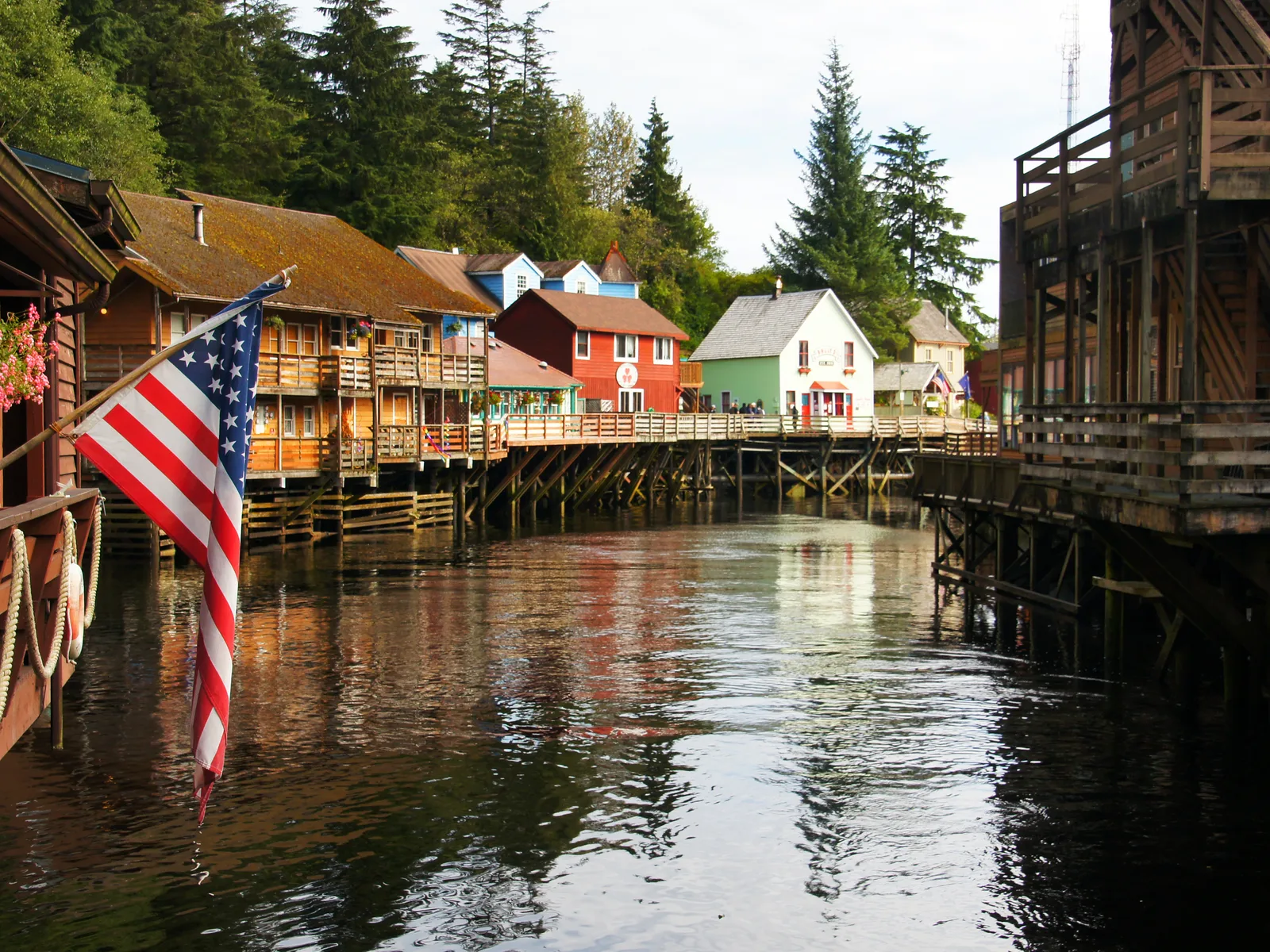 Historic buildings and walkway along Creek Street
